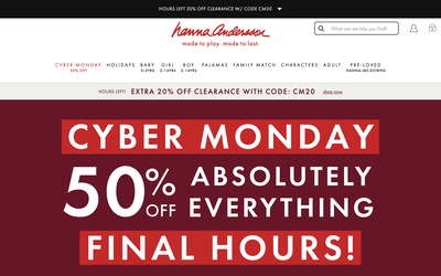 Hanna Andersson website screenshot