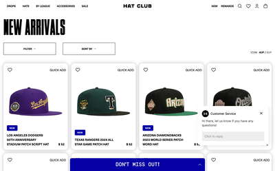 Hat Club website screenshot