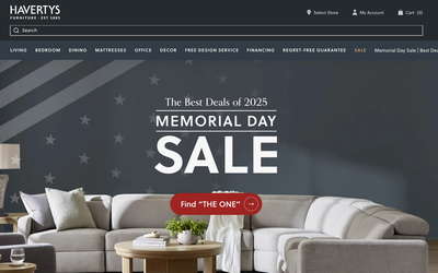 Havertys website screenshot