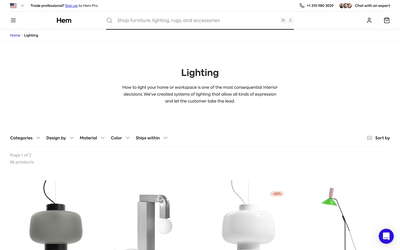 Hem website screenshot
