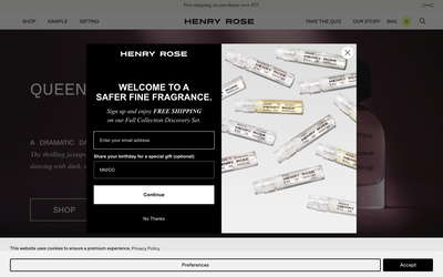 Henry Rose website screenshot