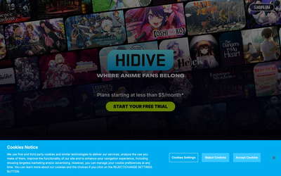 HiDive website screenshot