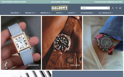Holben's Fine Watch Bands website screenshot