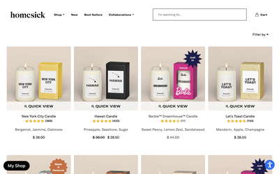 Homesick website screenshot
