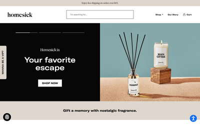 Homesick website screenshot