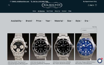 H.Q. MILTON website screenshot