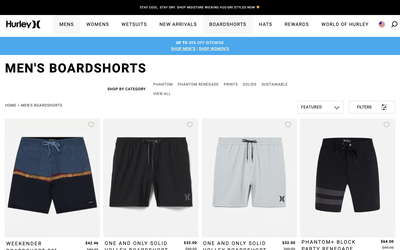 Hurley website screenshot
