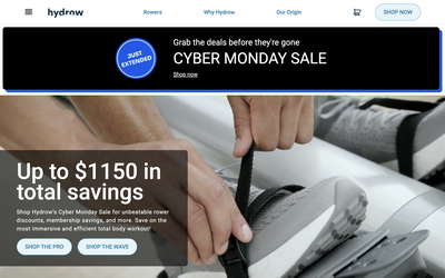 Hydrow website screenshot