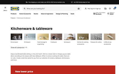 IKEA website screenshot