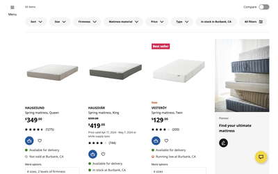 IKEA website screenshot