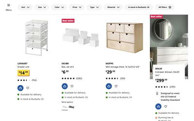 IKEA website screenshot