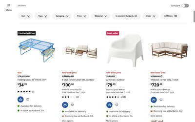 IKEA website screenshot