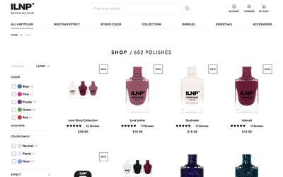 ILNP Cosmetics website screenshot