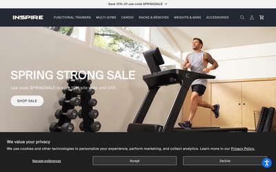 Inspire Fitness website screenshot