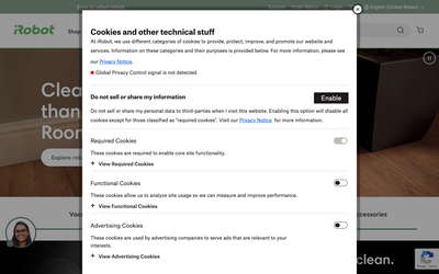 iRobot website screenshot