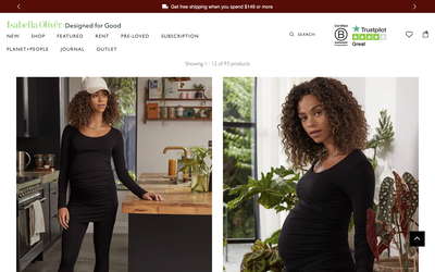 Isabella Oliver Maternity website screenshot