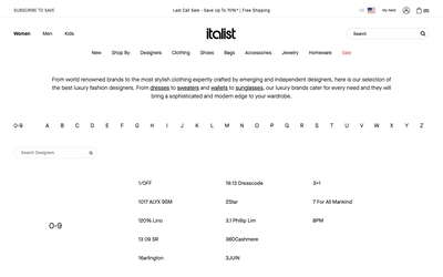 italist website screenshot