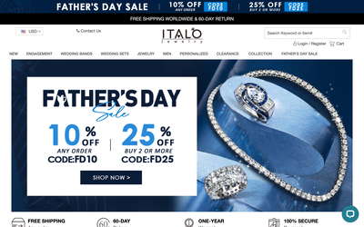 Italo Jewelry website screenshot