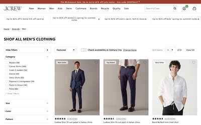 J.Crew website screenshot