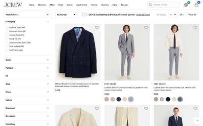 J.Crew website screenshot