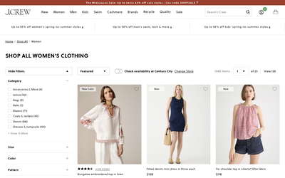J.Crew website screenshot