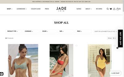 JADE Swim website screenshot