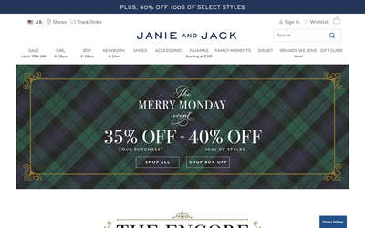 Janie and Jack website screenshot