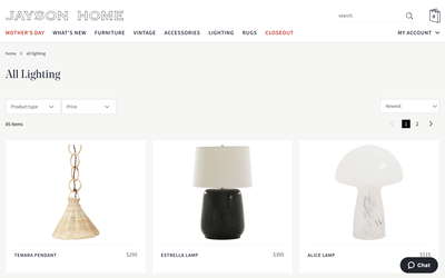 Jayson Home website screenshot