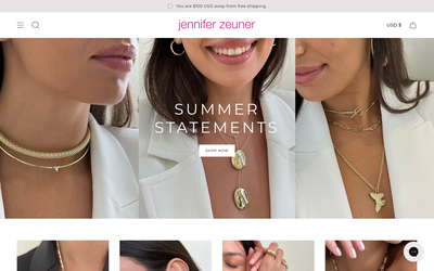 Jennifer Zeuner Jewelry website screenshot