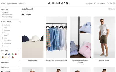 J.Hilburn website screenshot