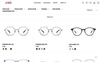 JINS website screenshot