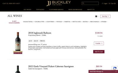 JJ Buckley Fine Wines website screenshot