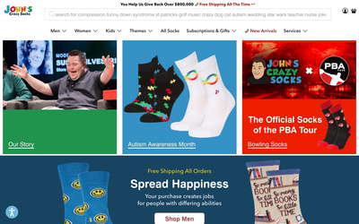 John's Crazy Socks website screenshot