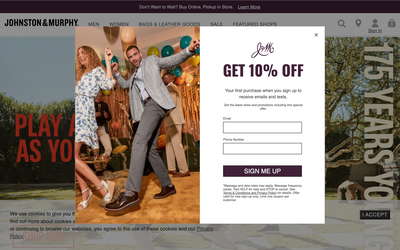Johnston & Murphy website screenshot