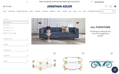 Jonathan Adler website screenshot