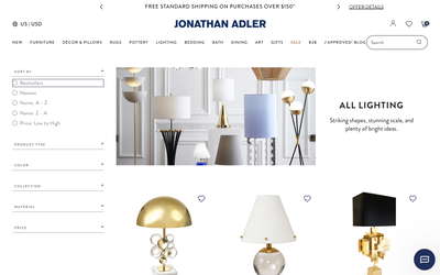 Jonathan Adler website screenshot