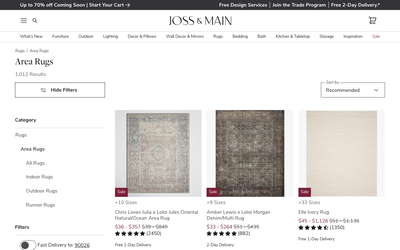 Joss & Main website screenshot