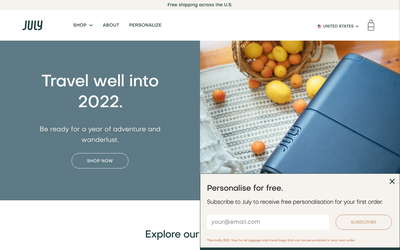 July website screenshot