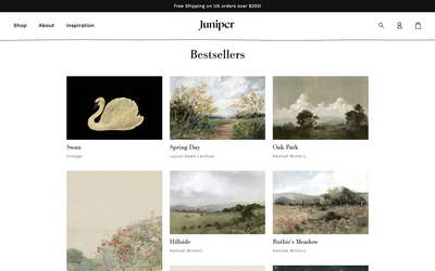 Juniper Print Shop website screenshot