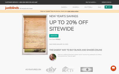 Just Blinds website screenshot