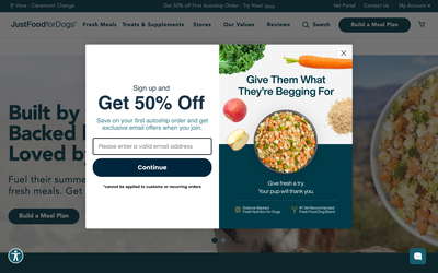Just Food For Dogs website screenshot
