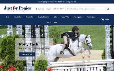Just For Ponies website screenshot