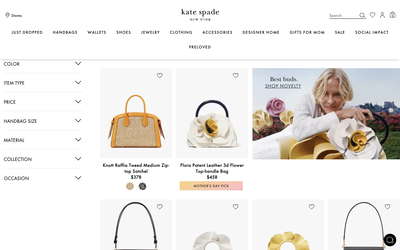 kate spade new york website screenshot