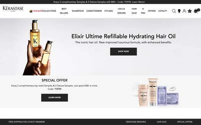 Kérastase website screenshot