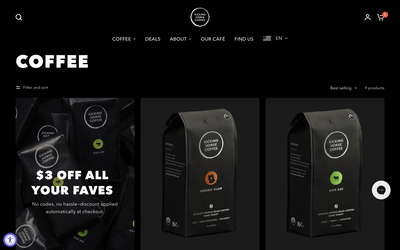 Kicking Horse Coffee website screenshot