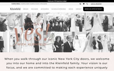 Kleinfeld Bridal website screenshot