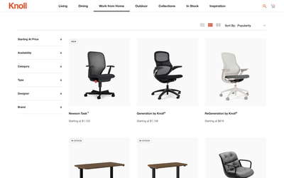 Knoll website screenshot