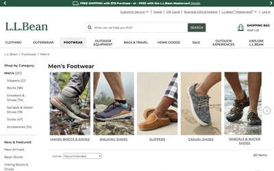 L.L.Bean website screenshot
