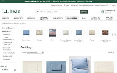 L.L.Bean website screenshot