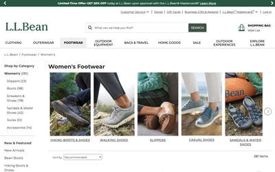 L.L.Bean website screenshot